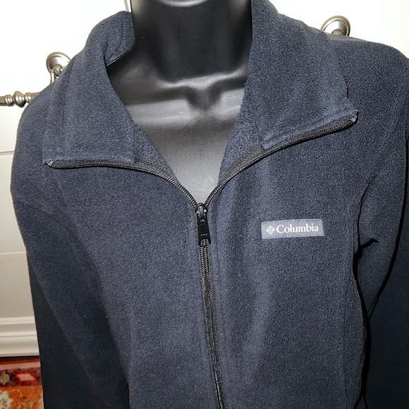 Columbia Black Fleece Zip Up Jacket Size L - Picture 3 of 11